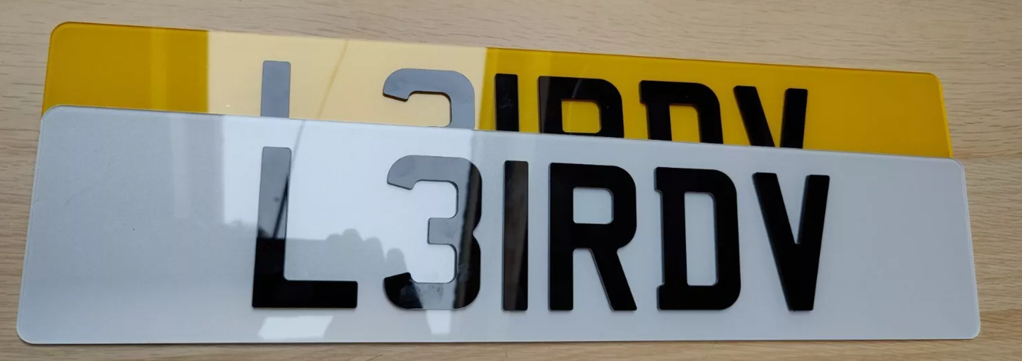 4D Acrylic Show Number Plates